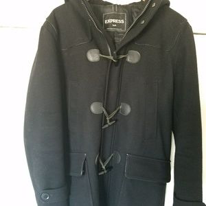 EXPRESS Black Wool Toggle Duffle Coat Men's (small